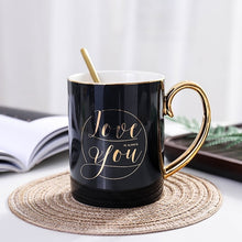 Load image into Gallery viewer, Valentines day gift Coffee mug cup with Spoon Anniversary present for husband wife gift for girlfriend boyfriend